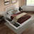 Lamari Solid Wood Storage Platform Bed with Footboard & Under Bed Drawers-366692879-366692877