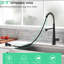 Robinet de cuisine rétractable noir, robinet à poignée simple moderne noir, Empower