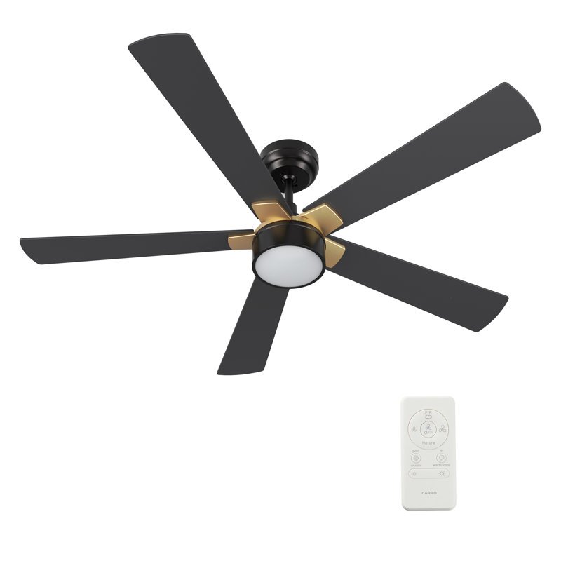  5 - Blade Smart LED Standard Ceiling Fan with Light Kit Included, Remote Control