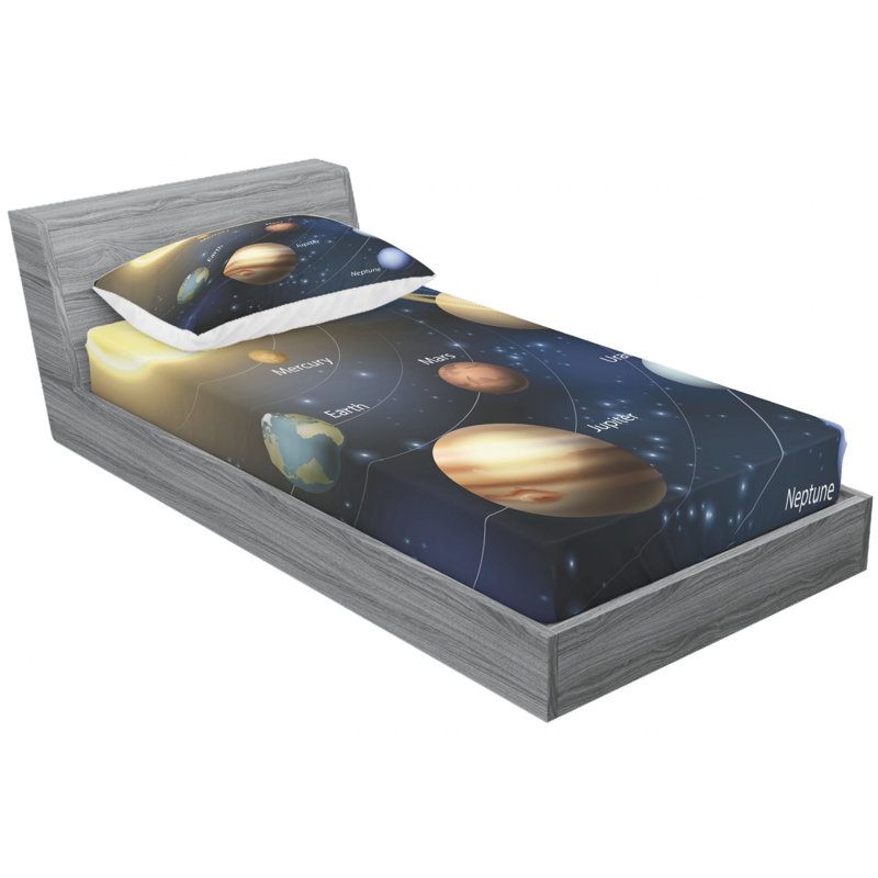 Educational Microfiber Sheet Set, Twin Sheet Set + Fitted Sheet + 1 Pillowcase