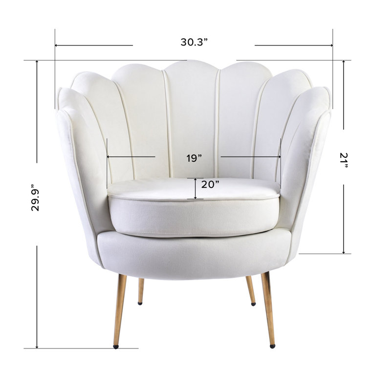 Fauteuil de meuble-lavabo Isabella, Velours blanc