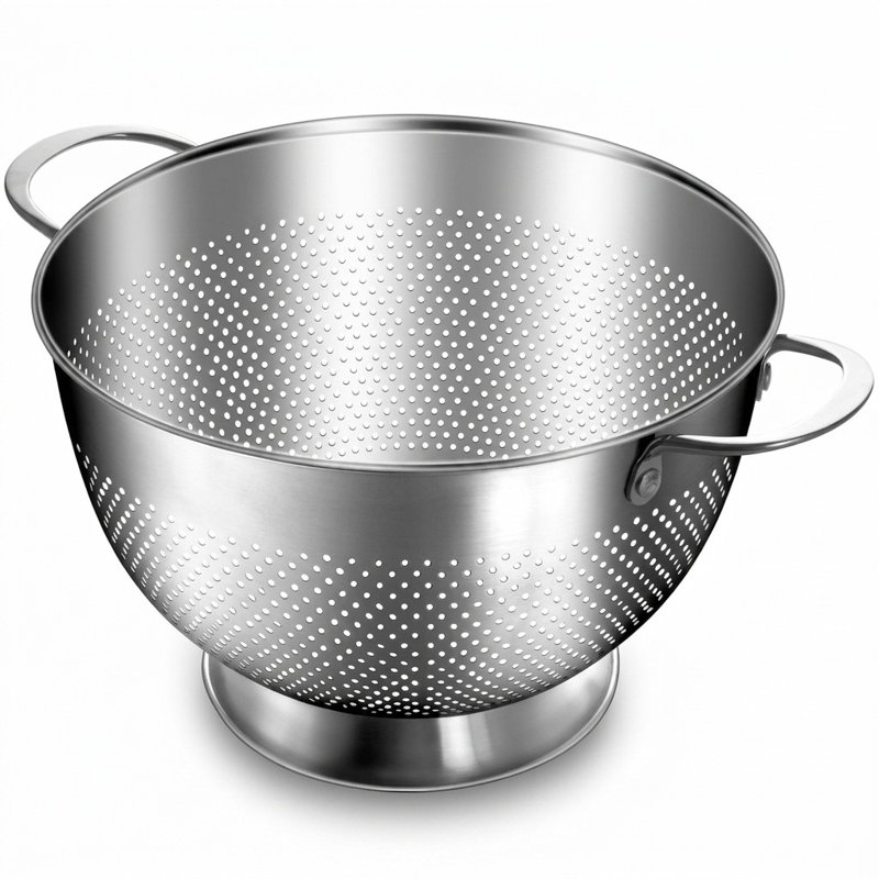 5-Quart Stainless Steel Kitchen Colander with Oversized Handles