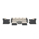 Eloisa Wicker 8 - Person Patio Conversation Sets with Cushions
