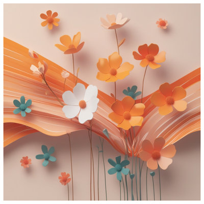 Orange Paper Flowers Comforter