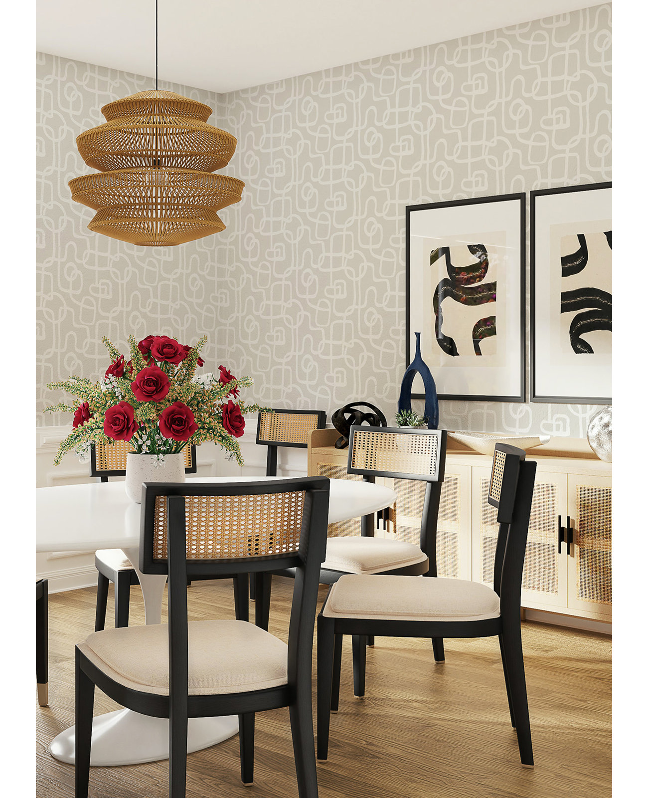 Fernan Modern Peel & Stick Geometric Wallpaper, Neutral