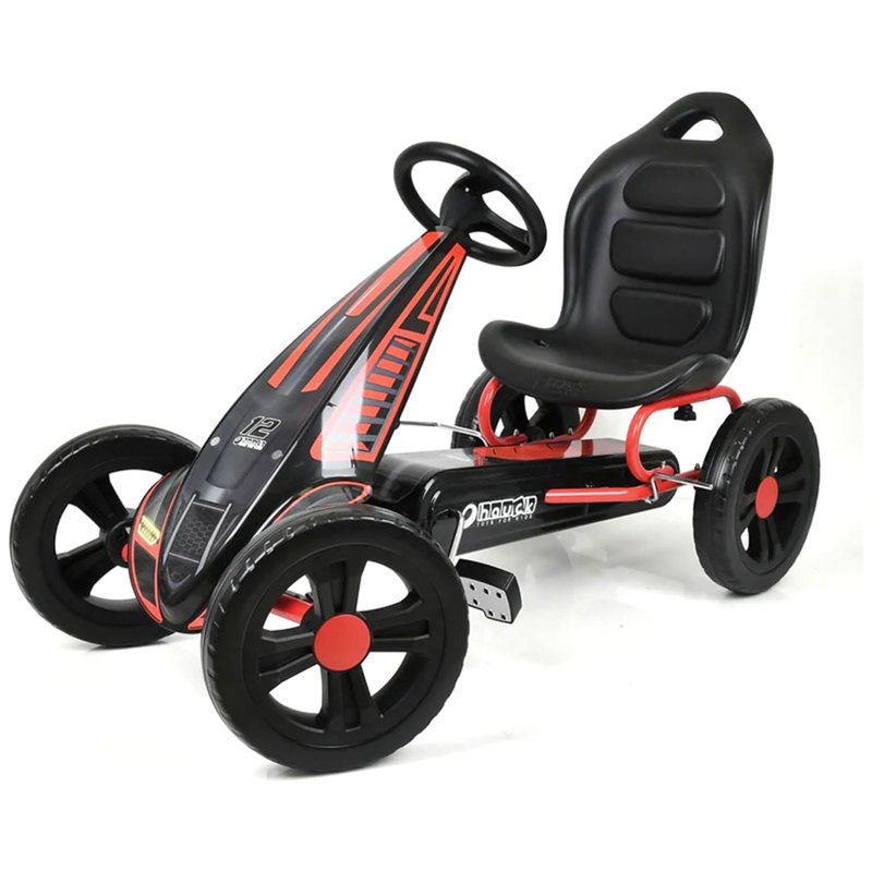 hauck Sirocco Racing Clutch Free Go Kart with Low Profile Rubber Tires, Red