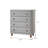 Grey 4-Drawer Upholstered Chest