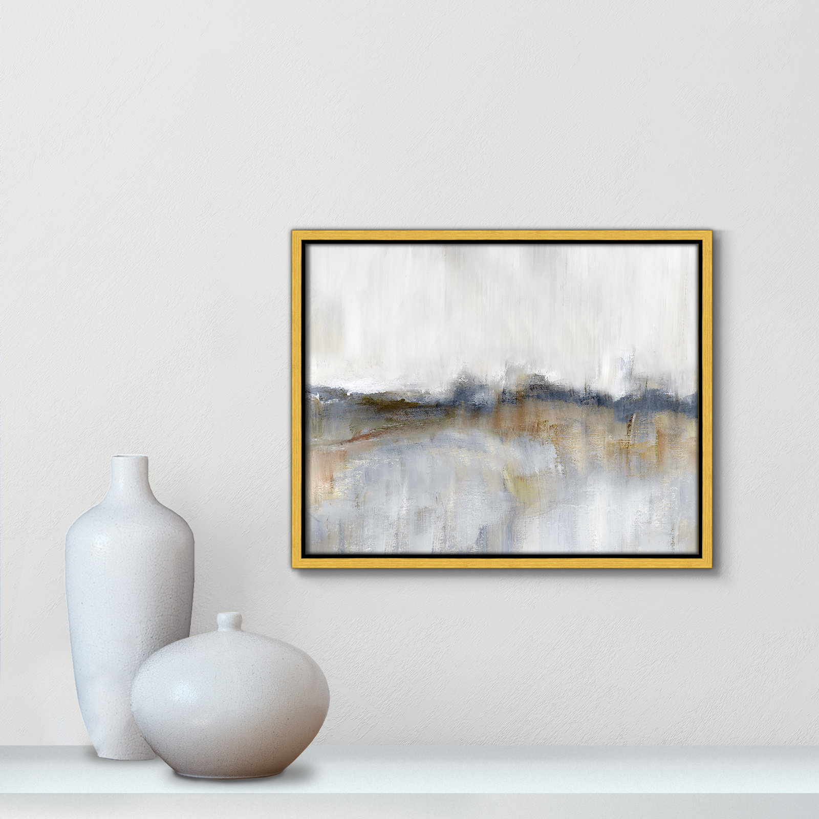 Autumnal Tide by Nan - Floater Frame Print on Canvas, 12.5" H x 15.5" W, Gold