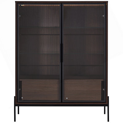 Lighted Display Cabinet With Tempered Glass Door, Led Curio Cabinet, Accent Cabinet