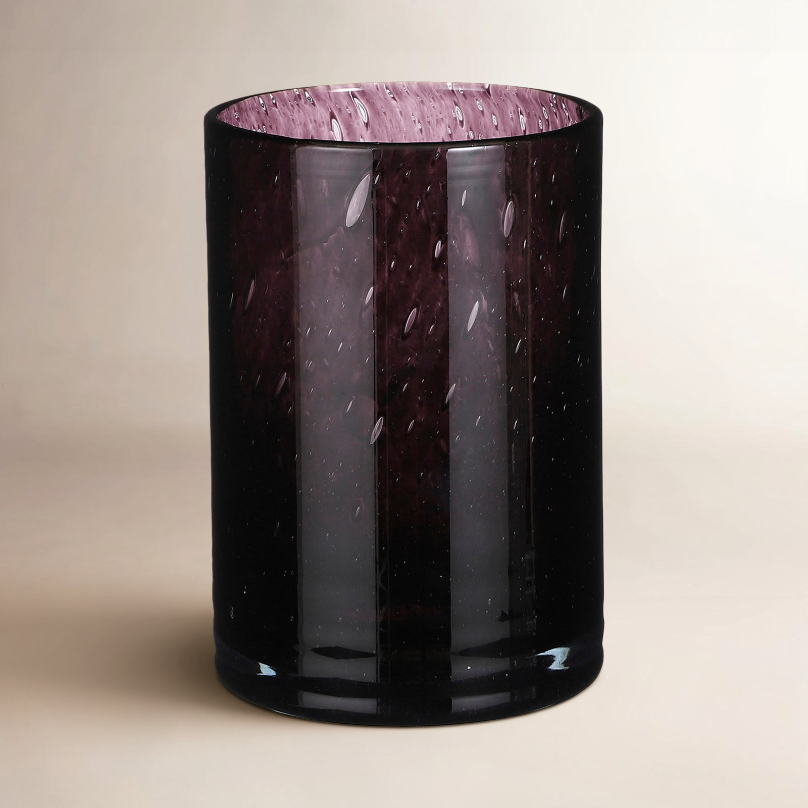 Golda Glass Table Vase, 9" H x 6.7" W x 6.7" D, Black