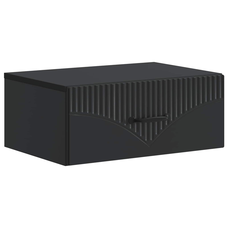 49cm W Manufactured Wood Bedside Table, Black