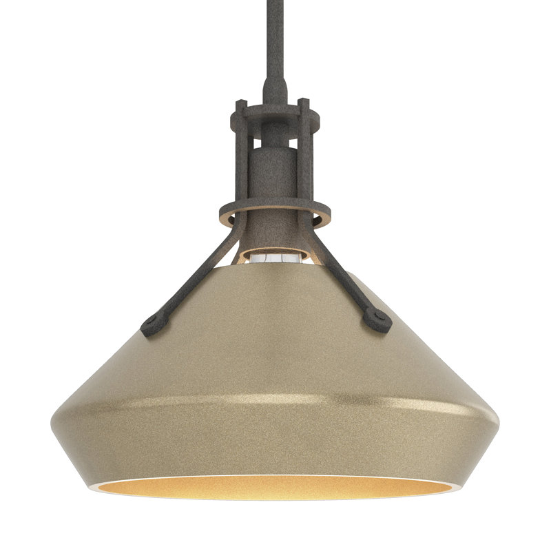 Henry with Chamfer Pendant, Soft Gold, Natural Iron