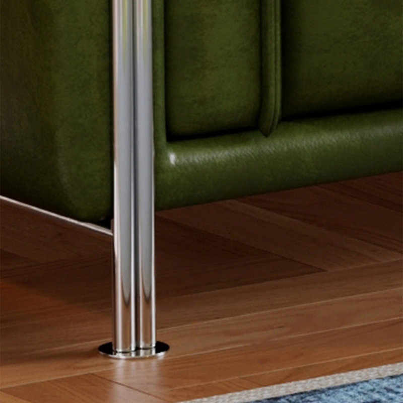 Canapé modulaire vert en cuir véritable, L 94,49 po