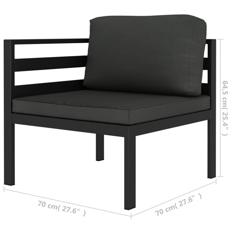  Ensemble de salon de jardin anthracite