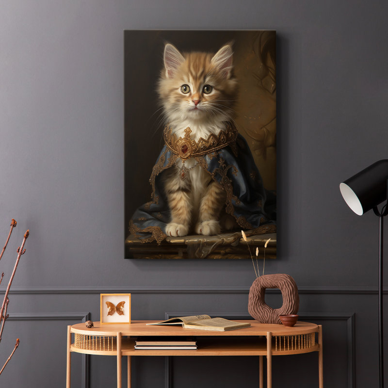 ANIMALS Series CXCVI - Toile tendue avec châssis Premium - Prêt à être accroché, H 48 po x l 32 po