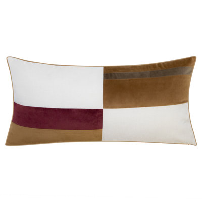  Split Stripe Colorblock Lumbar Decorative Pillow