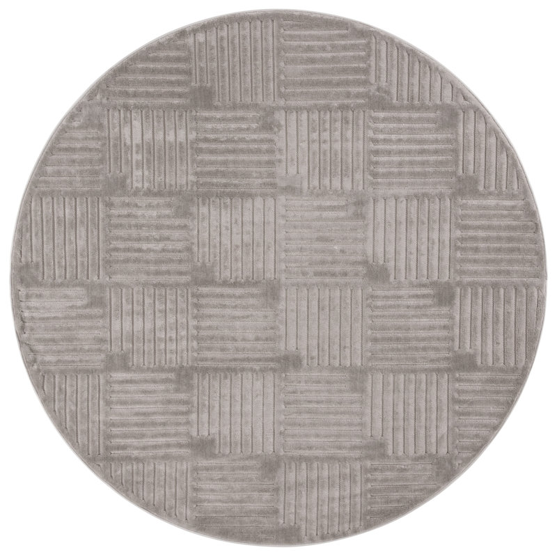 Sophan Performance Striped Rug, Round 6'7"