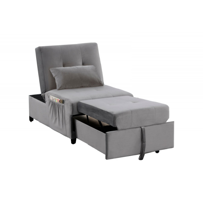 Méridienne convertible en velours