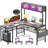 Manorma L Shaped Metal Base Gaming Desk,Business Furniture,Conference Room Table,Study Writing Desk for Home Office-291506291