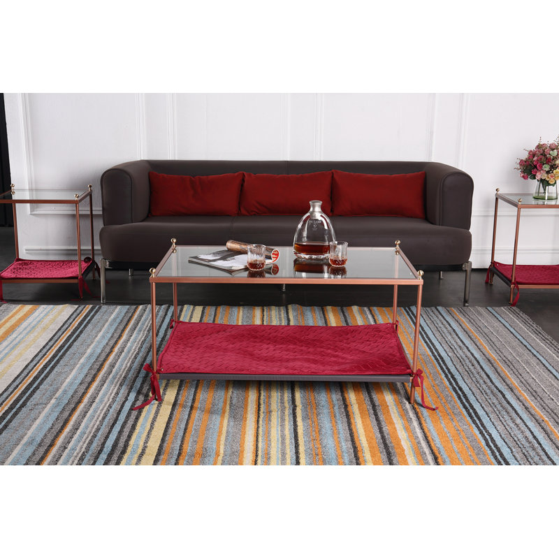 Table basse Colusa, H 20,6 po x L 39,4 po x l 20,6 po, Or rose
