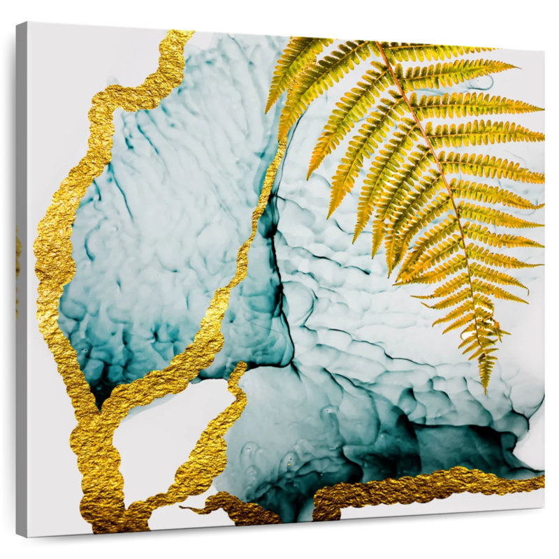 Harnek Teal Gold Ferns
