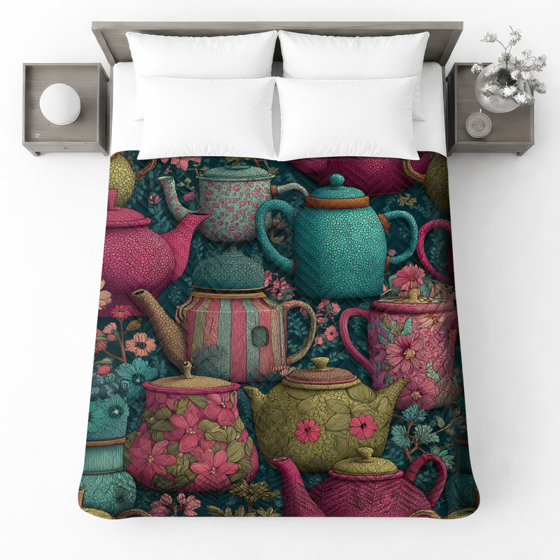 Couvre-lit matelassé à motif floral toutes les tailles, Double