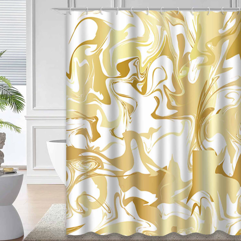 Rideau de douche Marble Gold, L 72 po x l 72 po