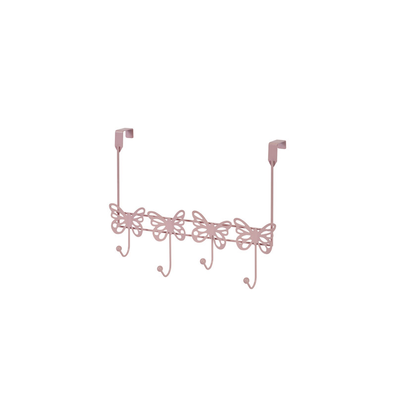 Butterflies Over Door Storage Hooks, Pink