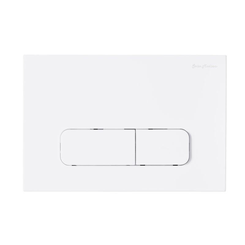 Plaque de commande murale à double chasse avec boutons poussoirs rectangulaires Swiss Madison, Blanc mat