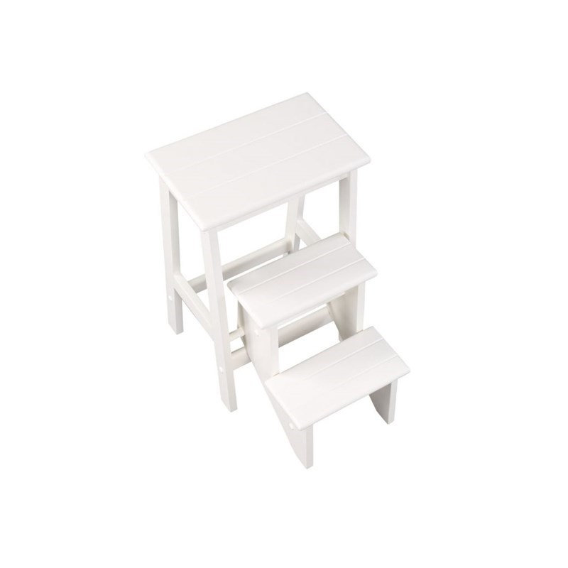  Escabeau en bois 24,5 "avec loquet de sécurité crème, Cream