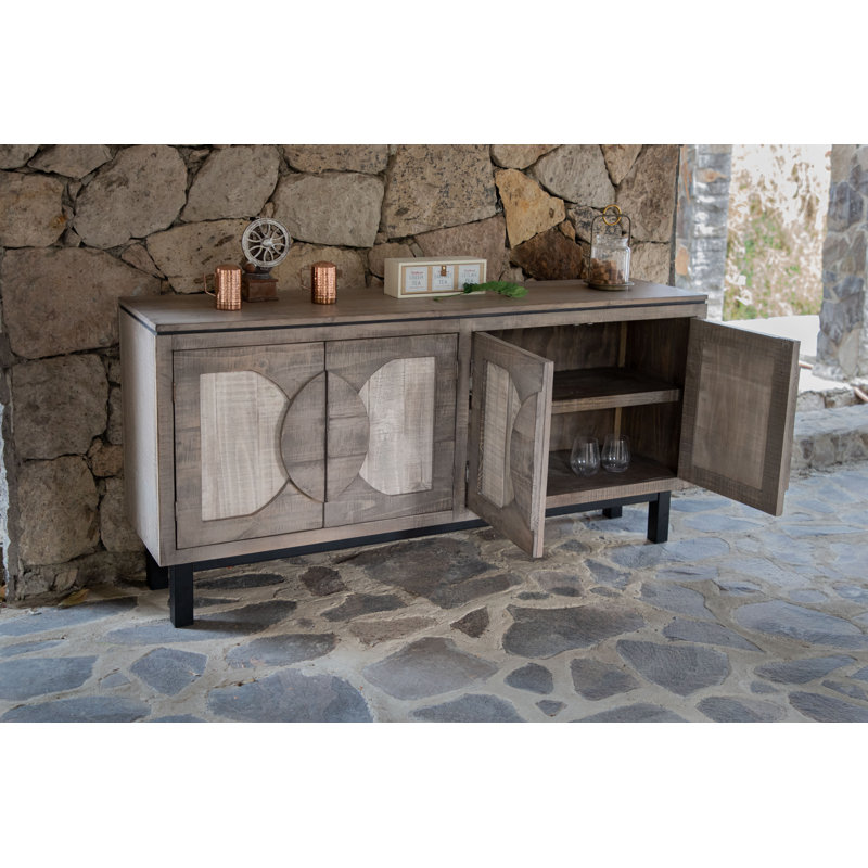 Console 4 portes Cosalá, Gris profond / gris clair