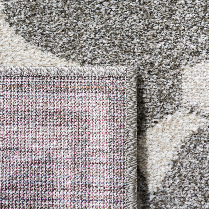 Tapis géométrique gris foncé / beige Ammundsen, Rectangle 8 pi x 10 pi