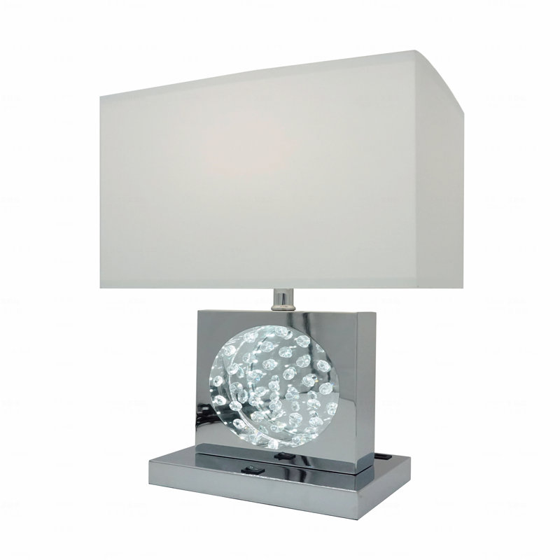 Table Lamp  - 1-Piece Luxury Style Crystal Accent Material Accent  Nickel With LED Light Function Light Function With Touch Control Function Control Function With Rectangular Shade