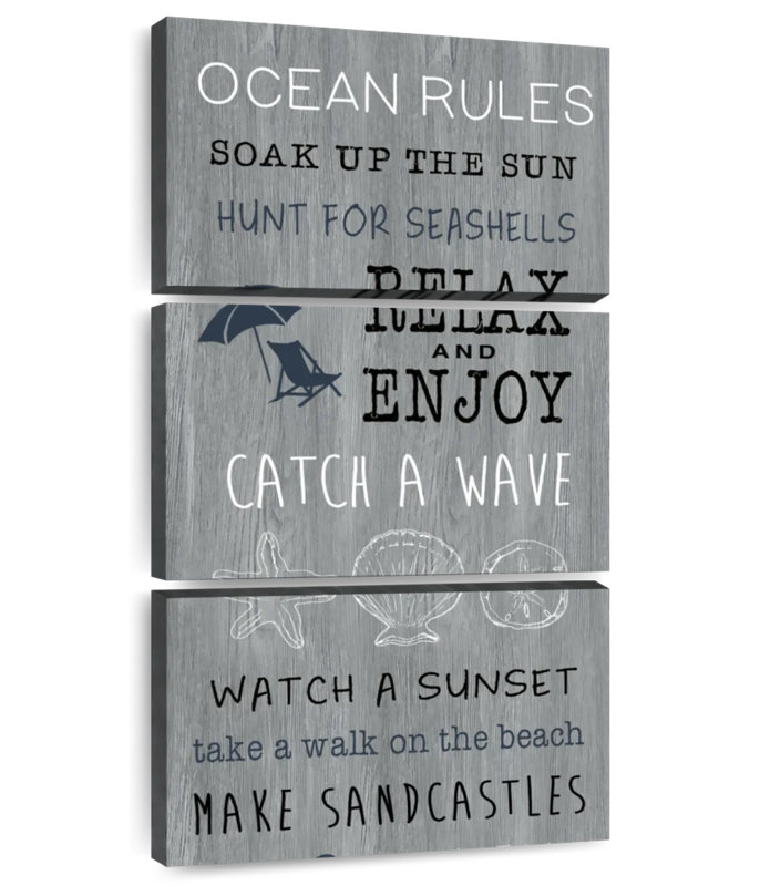 Ocean Rules, 62" H x 30" W
