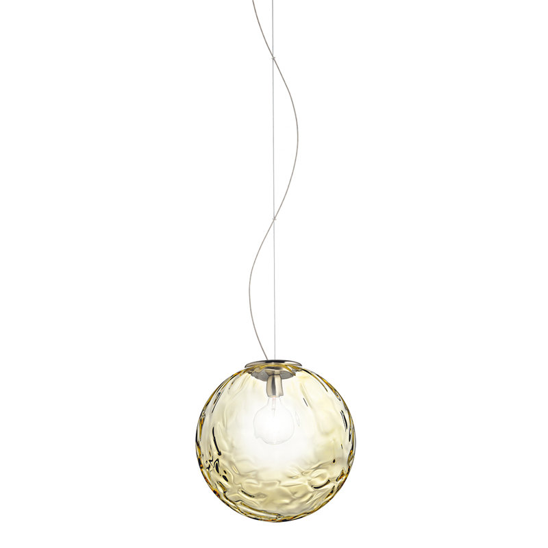 Luminaire suspendu sphère 1 lumière Borgo, Fumée, 17,75" H x 17,75" L x 17,75" D