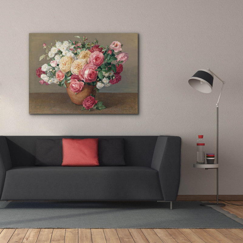 "Epic Graffiti" Antique Rose Bouquet "par Danhui Nai, art mural sur toile, H 40 po x l 54 po