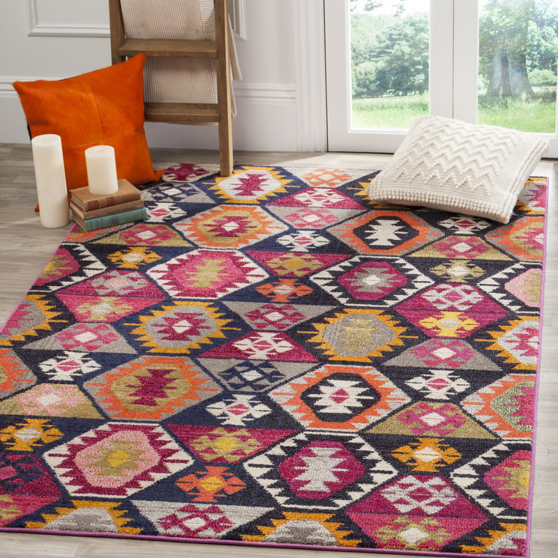 Walbridge Geometric Hand Woven Area Rug, Rectangle 155 x 231 cm
