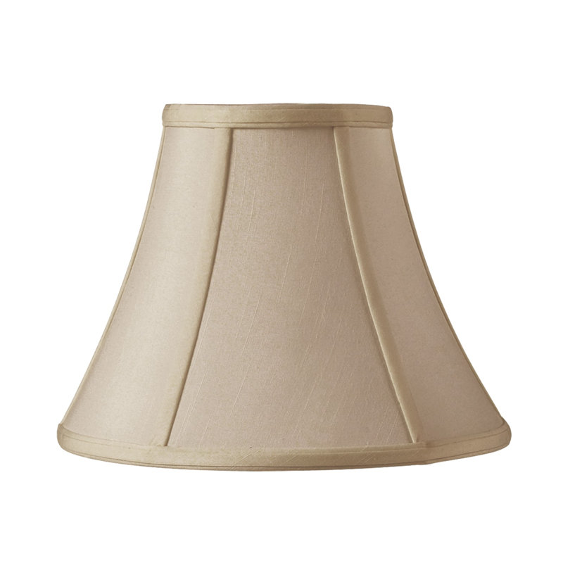 Abat-jour cloche en soie / shantung (araignée), Blanc, H 11 po x l 14 po x P 14 po