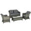 Seawell 4 Pieces PE Rattan Garden Furniture Set with Cushions Mixed Grey-166791509