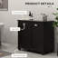 Armoire à linge double inclinable, rangement pour salle de bain. 2 pour la salle de bain, noir. Armoire moderne avec rangement généreux pour les serviettes. Articles séparés et foncés. Fabriqué à l'eau. Surmatelas. Fixation murale