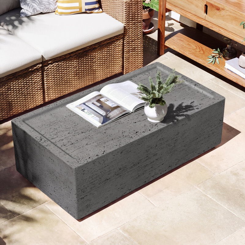 Table basse d'extérieur 40 "en oxyde de magnésium, Gris foncé