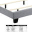 Tufted Headboard Adjustable Height Bed Frame/Fabric Upholstered Bed Frame/Wood Slatted Supports, Linen-1634095686-1634095707