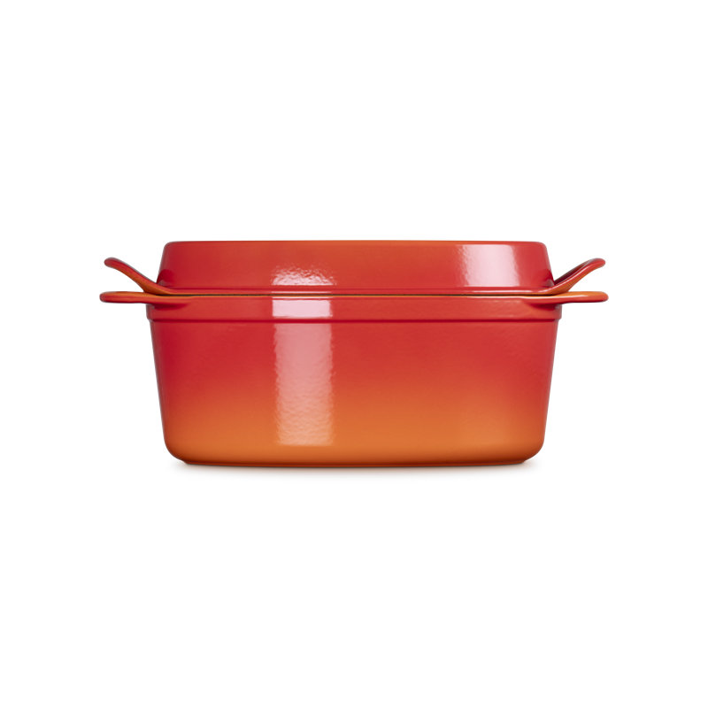 Le Creuset Enameled Cast Iron Traditional Oval Doufeu , 7.25 Qt. - Oyster, Orange