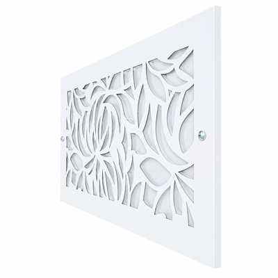 Stellar Air White Wall And Ceiling Registers - 6x30 (Duct Opening) 8x32 Overall Size -Leaves