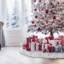 Jupe d'arbre de Noël en fausse fourrure argentée