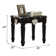 Shultz Transitional 26"L Square End Table with Wooden Scalloped Top in Black