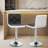 Modern Adjustable Bar Stools, Faux Leather Swivel Counter Height Barstools Chairs with Footrest-91760924