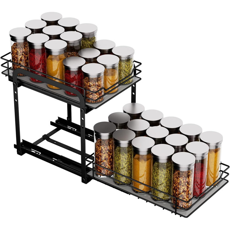 Spice Rack, 23cm H x 18.2cm W x 26.4cm D, Black  