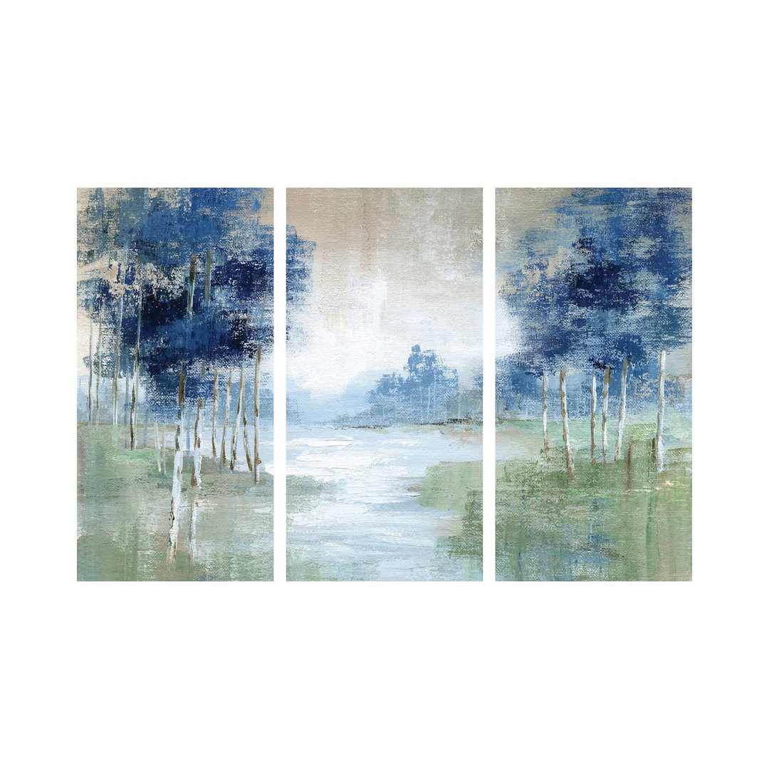 Birch River von Nan - Ohne Rahmen Galerie-umwickelte Leinwand Giclée auf Leinwand