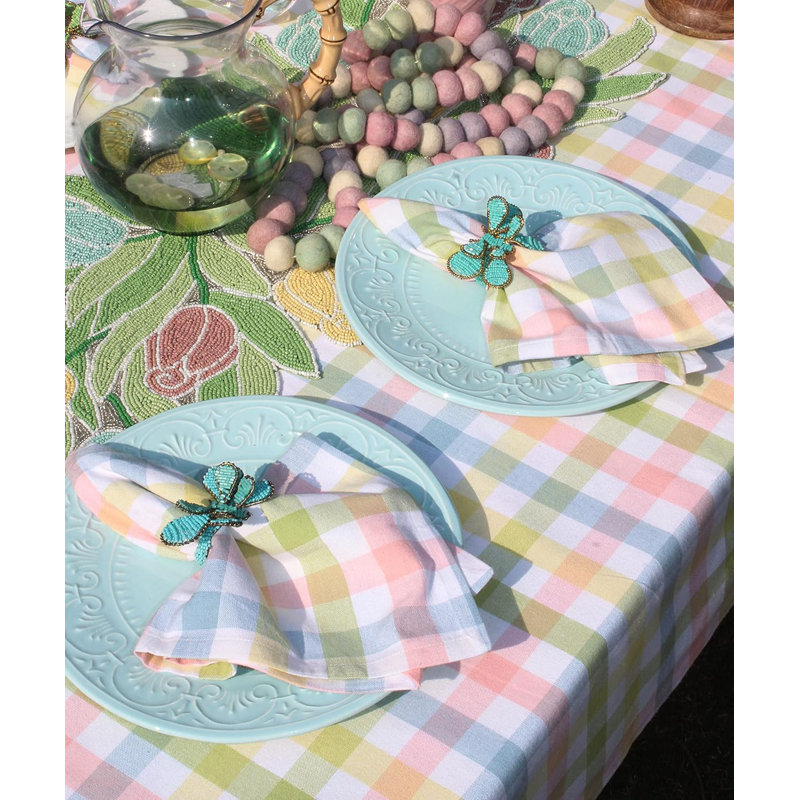 Ensemble de 8 serviettes de table à carreaux Gingham Buffalo
